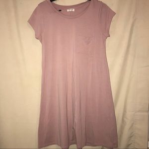 Pink T-Shirt Dress with Pocket